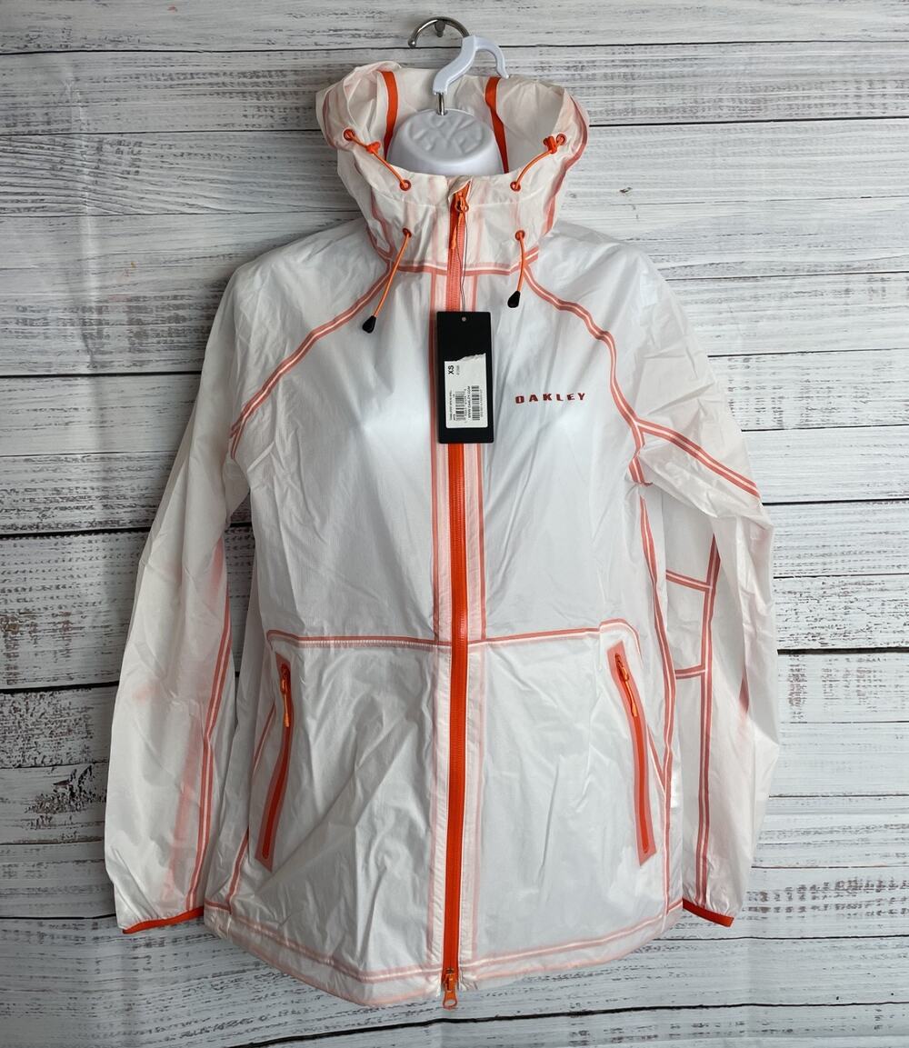 Oakley Translucent Skyline Shell Mens Sz XS Jacket Clear Orange